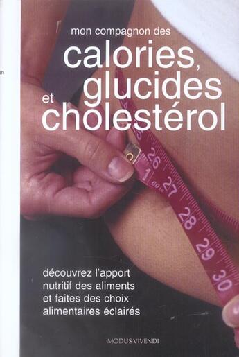 Couverture du livre « Compagnon des calories glucides et cholesterol (mon) » de Jane Butler-Biggs aux éditions Modus Vivendi