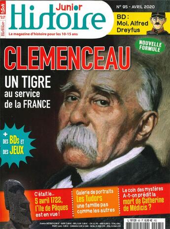 Couverture du livre « Histoire junior n 95 - geores clemenceau le tigre - avril 2020 » de  aux éditions Histoire Junior