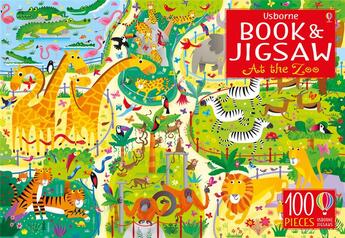 Couverture du livre « Book & jigsaw ; at the zoo » de Kirsteen Robson et Gareth Lucas aux éditions Usborne