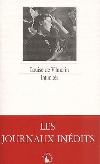 Couverture du livre « Intimités » de Louise De Vilmorin aux éditions Gallimard