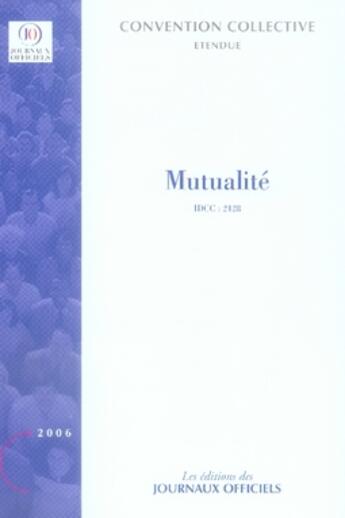 Couverture du livre « Mutualité » de  aux éditions Direction Des Journaux Officiels