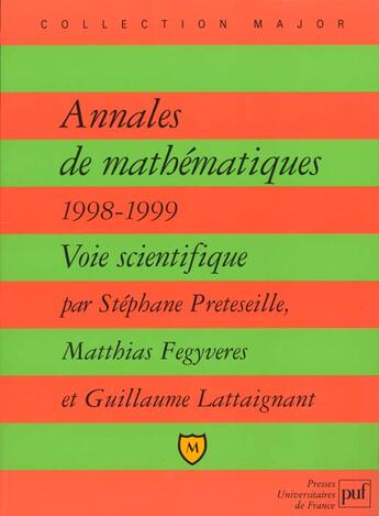 Couverture du livre « Annales mathematiques 1998-99 voie s » de Stephane Preteseille aux éditions Belin Education