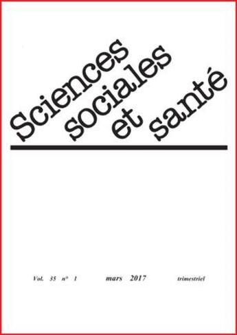 Couverture du livre « Revue sciences sociales et sante vol 35 n1 mars 2017 » de Bungener/Henckes/Bou aux éditions John Libbey