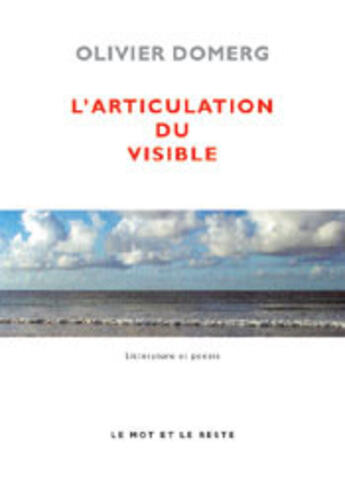 Couverture du livre « L'articulation du visible » de Olivier Domerg aux éditions Le Mot Et Le Reste