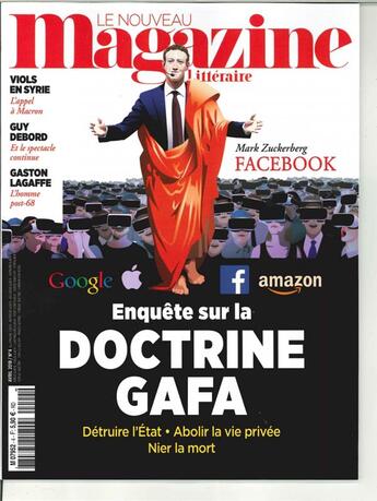 Couverture du livre « Le nouveau magazine litteraire n 4 doctrine gafa - avril 2018 » de  aux éditions Le Magazine Litteraire