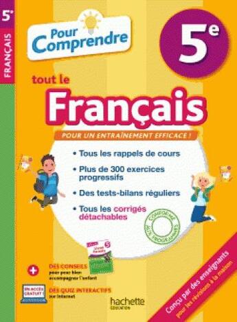 Couverture du livre « Pour comprendre francais 5e » de Lisle Isabelle aux éditions Hachette Education