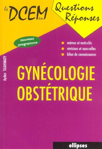 Couverture du livre « Gynécologie-obstétrique » de Ayden Tajahmady aux éditions Ellipses