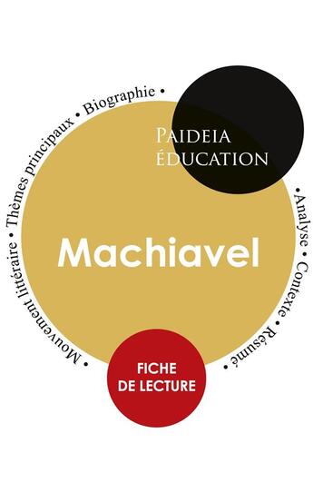 Couverture du livre « Machiavel : étude detaillée et analyse de sa pensée » de Nicolas Machiavel aux éditions Paideia Education