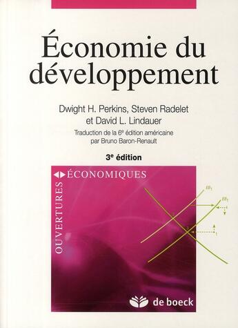 Couverture du livre « Économie du développement (3ème édition) » de Perkins aux éditions De Boeck Superieur