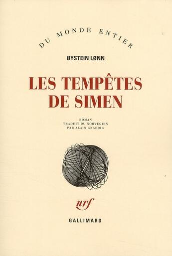 Couverture du livre « Les tempêtes de Simen » de Oystein Lonn aux éditions Gallimard