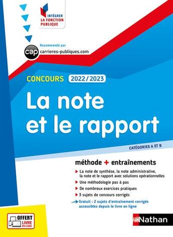 Couverture du livre « La note et le rapport (édition 2021) » de Pascal Tuccinardi aux éditions Nathan