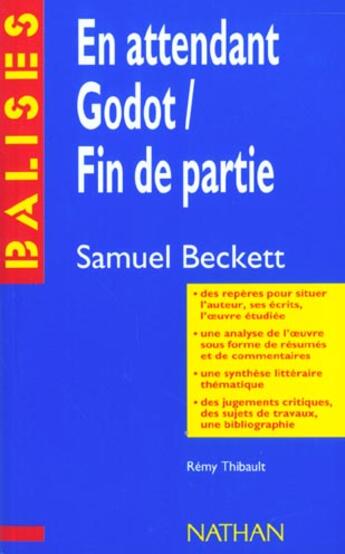 Couverture du livre « En attendant Godot ; fin de partie » de Samuel Beckett aux éditions Nathan