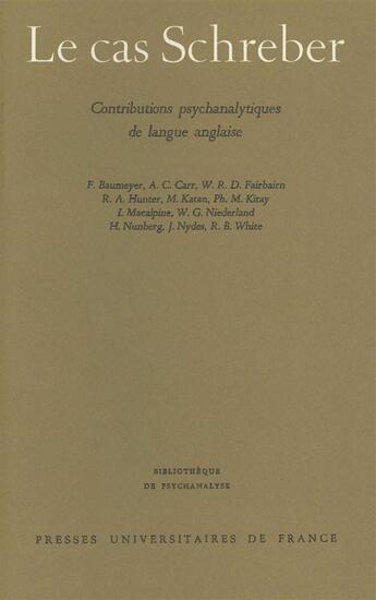 Couverture du livre « Le cas schreber » de Prado De Oliveira aux éditions Puf