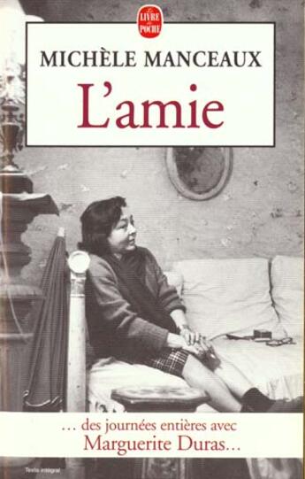 Couverture du livre « L'amie » de Manceaux-M aux éditions Le Livre De Poche