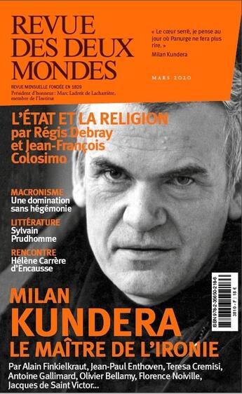 Couverture du livre « Revue des deux mondes mars 2020 - milan kundera » de  aux éditions Revue Des Deux Mondes