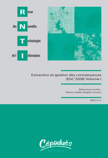 Couverture du livre « Extraction et gestion des connaissances » de  aux éditions Cepadues