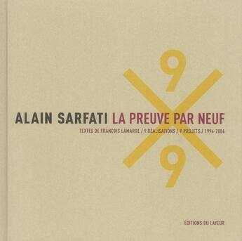 Couverture du livre « Alain sarfati la preuve par 9 » de Ardenne P aux éditions Le Layeur