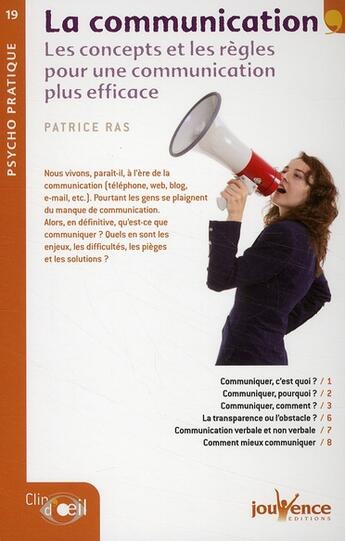 Couverture du livre « La communication » de Patrice Ras aux éditions Jouvence