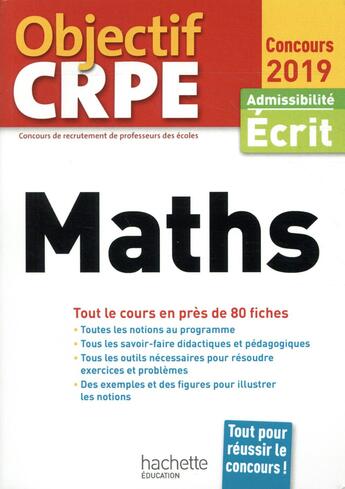 Couverture du livre « OBJECTIF CRPE » de Alain Descaves aux éditions Hachette Education