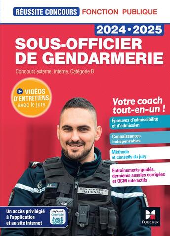 Couverture du livre « Réussite concours : Sous-officier de gendarmerie ; Préparation complète (édition 2024/2025) » de Valerie Beal et Philippe Alban et Veronique Saunier aux éditions Foucher