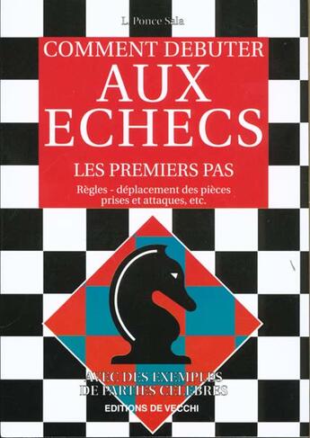 Couverture du livre « Les premiers pas aux echecs » de Ponce-Sala aux éditions De Vecchi