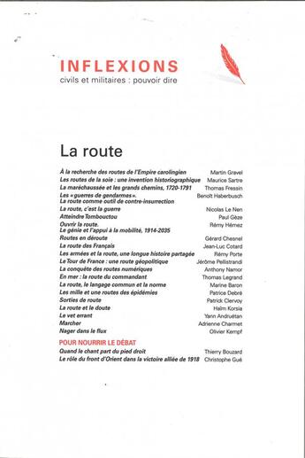 Couverture du livre « Inflexions n 49 : la route - janvier 2022 » de  aux éditions Inflexions