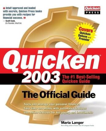 Couverture du livre « Quicken (r) 2003 - the official guide (2003) (2003) » de Maria Langer aux éditions Mcgraw-hill Education