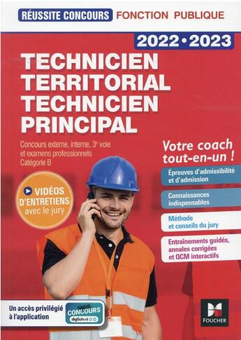 Couverture du livre « Réussite concours : technicien territorial / technicien principal ; concours externe, interne, e voie et examens professionnels, catégorie C (édition 2022/2023) » de Christine Drapp et Denis Magnin aux éditions Foucher