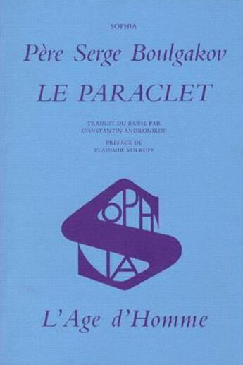 Couverture du livre « Le paraclet » de Serge Boulgakov aux éditions L'age D'homme