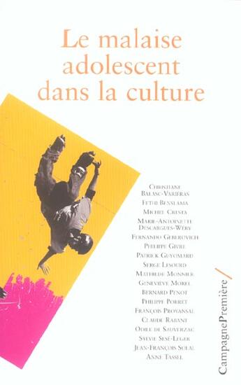 Couverture du livre « Le malaise adolescent dans la culture » de  aux éditions Campagne Premiere