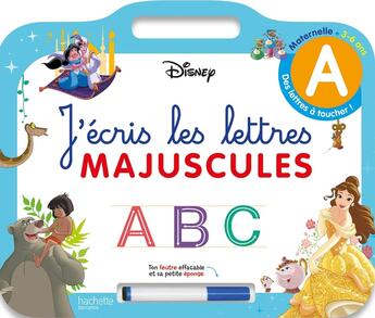 Couverture du livre « Disney - les grands classiques - ardoise j'ecris les lettres majuscules (3-6 ans) » de Hachette Education aux éditions Hachette Education