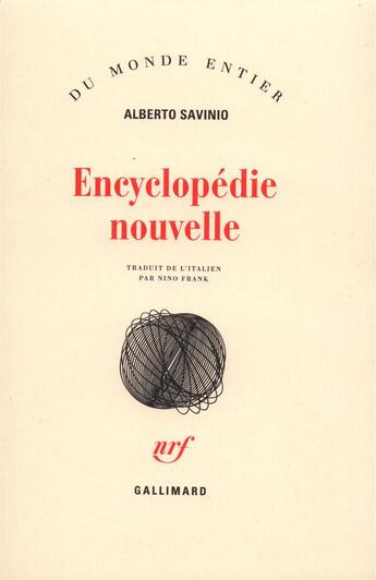 Couverture du livre « Encyclopedie nouvelle » de Savinio/Alberto aux éditions Gallimard