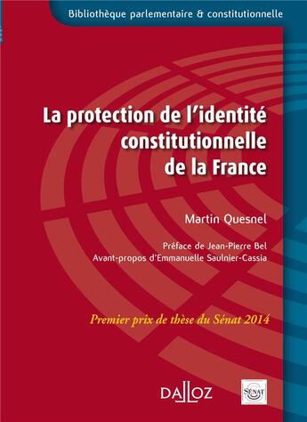 Couverture du livre « La protection de l'identité constitutionnelle de la France » de Martin Quesnel aux éditions Dalloz