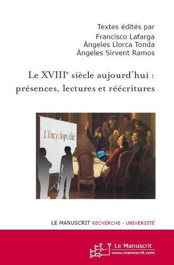 Couverture du livre « Le XVIIIe siècle aujourd'hui ; présences, lectures et réécritures » de  aux éditions Le Manuscrit