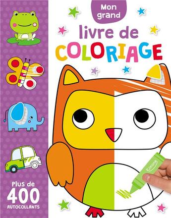 Couverture du livre « Mon grand livre de coloriage - plus de 400 autocollants » de Charly Lane aux éditions Kimane