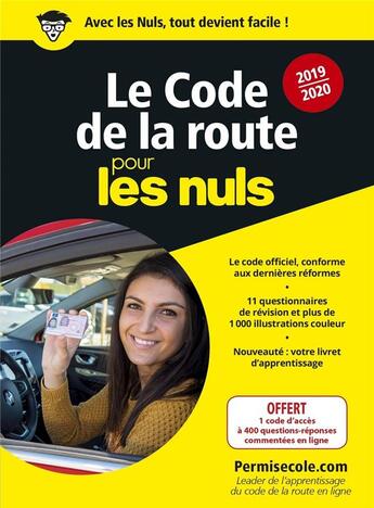Couverture du livre « Le code de la route (édition 2019/2020) » de Permisecole.Com aux éditions First
