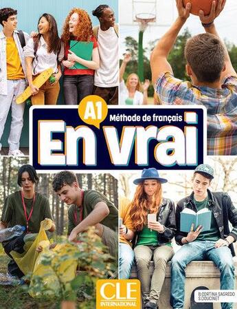 Couverture du livre « En vrai : méthode de français : A1 ; Livre de l'élève (édition 2024) » de Sandrine Doucinet et Begona Cortina Sagredo aux éditions Cle International