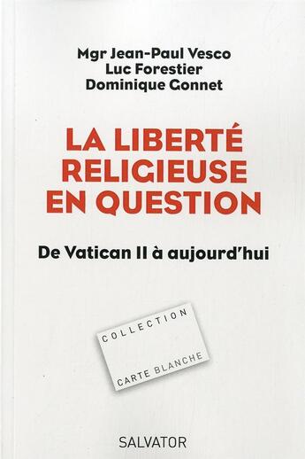 Couverture du livre « La liberté religieuse en évolution » de Jean-Luc Vecso aux éditions Salvator