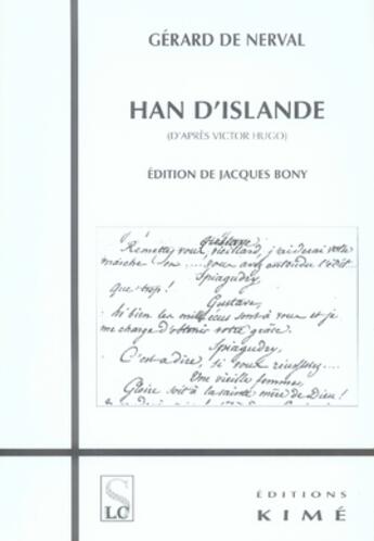 Couverture du livre « Han d'islande » de Gérard De Nerval aux éditions Kime