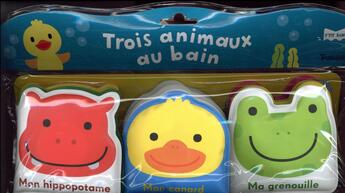 Couverture du livre « Trois animaux au bain - livre bain » de  aux éditions Tourbillon