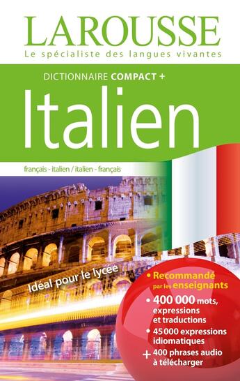 Couverture du livre « Dictionnaire compact + ; français - italien » de  aux éditions Larousse