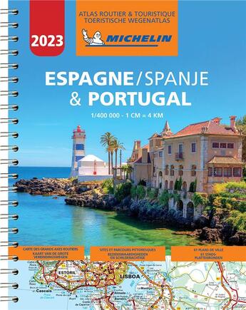 Couverture du livre « Espagne & Portugal : atlas routier et touristique (édition 2023) » de Collectif Michelin aux éditions Michelin