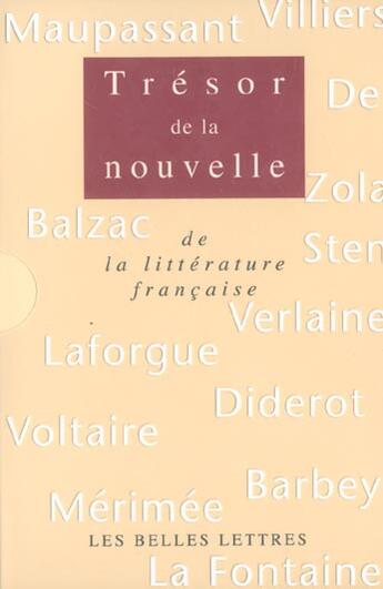 Couverture du livre « Tresor de la nouvelle de la litterature francaise » de Charles Dantzig aux éditions Belles Lettres