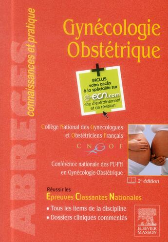 Couverture du livre « Gynécologie-obstétrique (2e édition) » de  aux éditions Elsevier-masson