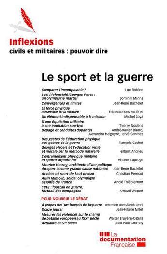 Couverture du livre « INFLEXIONS N.19 ; le sport et la guerre » de Inflexions aux éditions Documentation Francaise