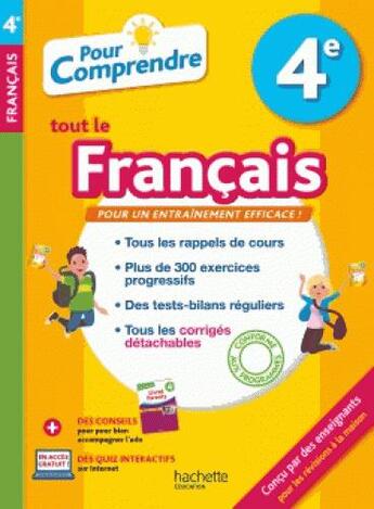 Couverture du livre « Pour comprendre francais 4e » de Lisle Isabelle aux éditions Hachette Education