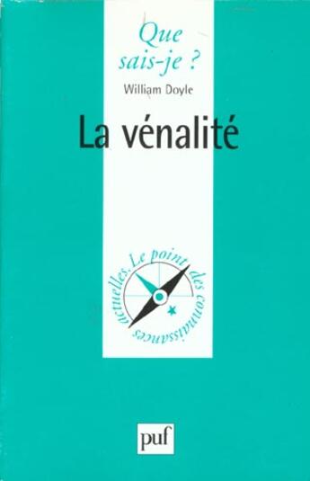 Couverture du livre « La vénalité » de William Doyle aux éditions Que Sais-je ?