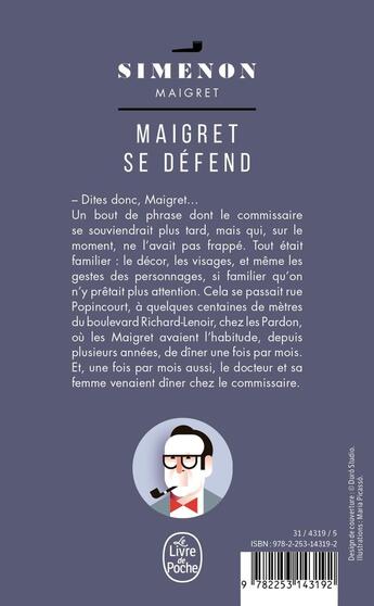 Couverture du livre « Maigret se défend » de Georges Simenon aux éditions Le Livre De Poche