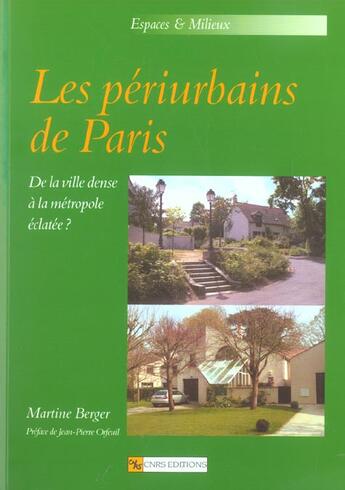 Couverture du livre « Periurbains De Paris (Les) » de Martine Berger aux éditions Cnrs