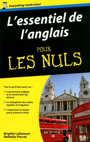 Couverture du livre « L'essentiel de l'anglais pour les nuls » de Brigitte Lallement aux éditions First